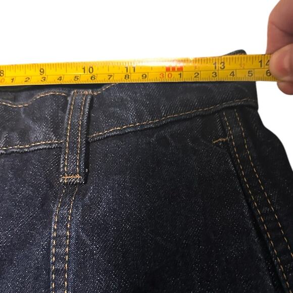 BR Banana Republic Dark Denim A-Line High Waist Midi Skirt Front Pockets, size 2 - Picture 4 of 8